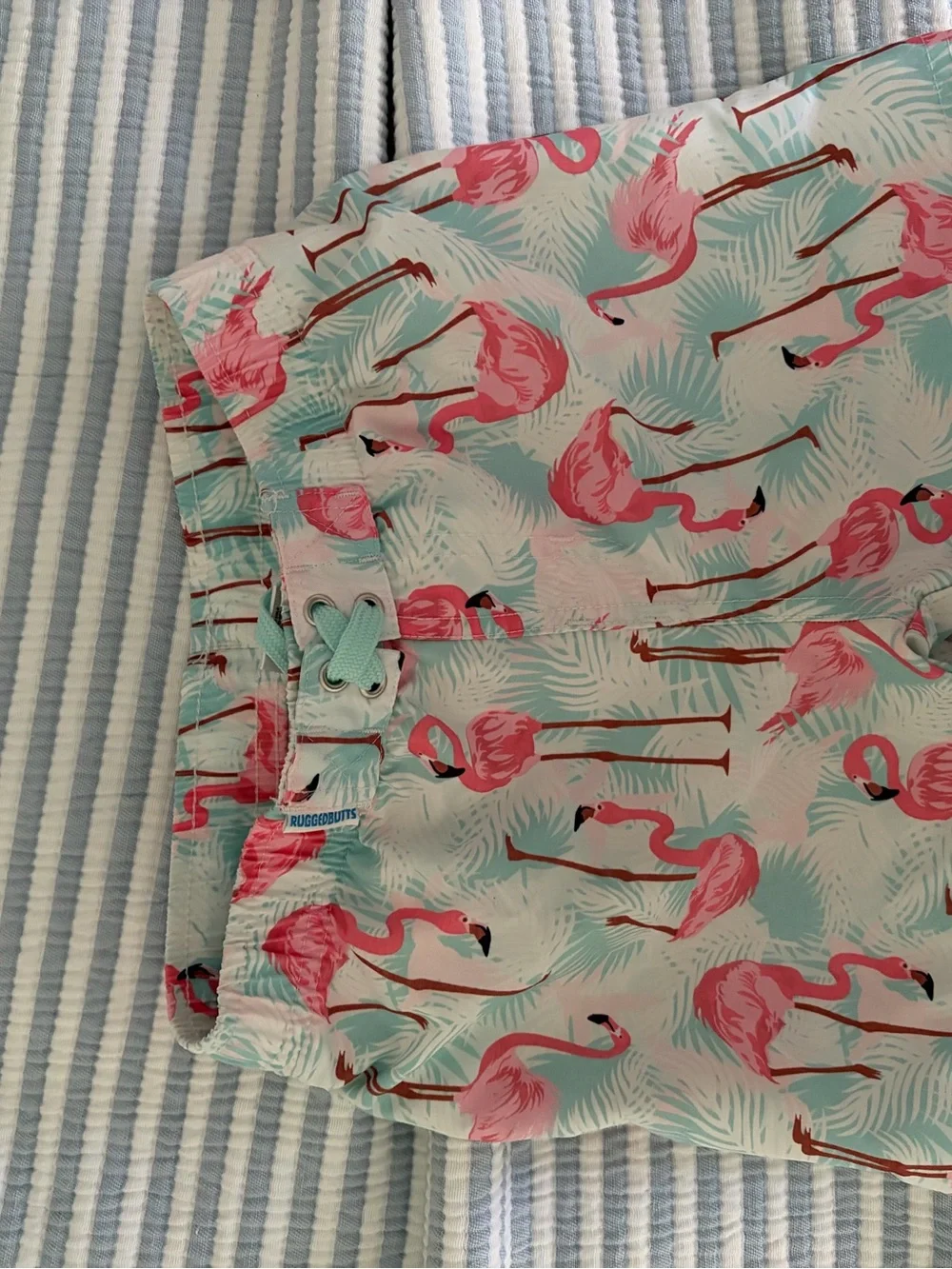 RUGGED BUTTS 4T BOYS FLAMINGO SWIM TRUNKS UPF 50+